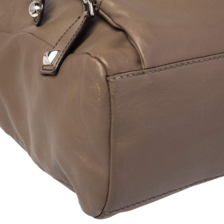 Pre Owned D&G Brown Leather Mindy Boston Bag