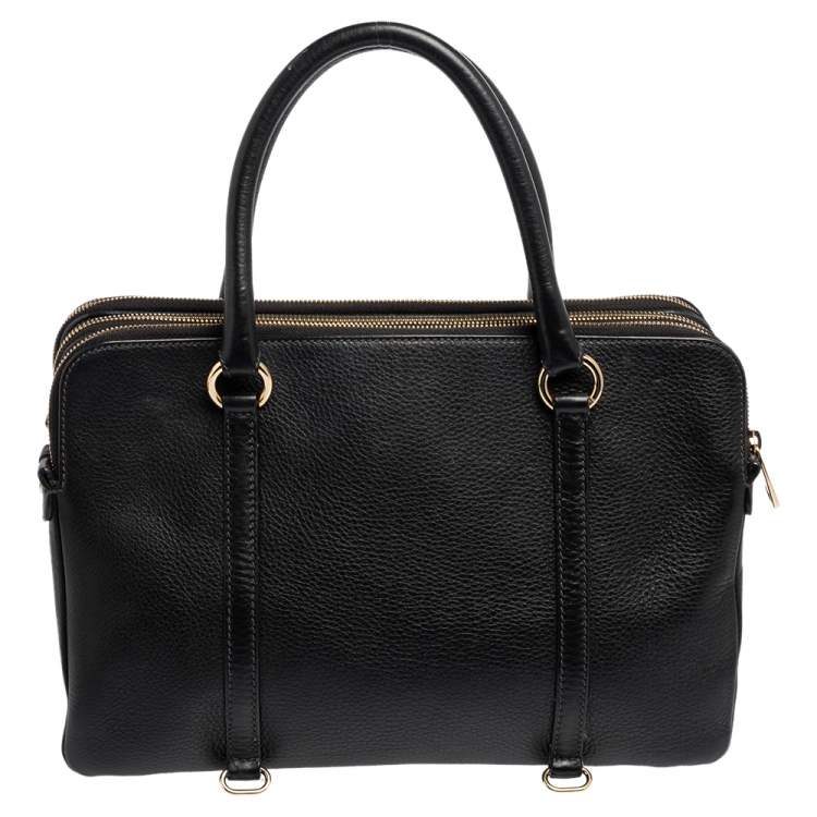 Pre Owned D&G Black Leather Lily Twist Satchel 