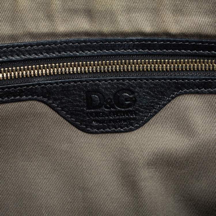 Pre Owned D&G Black Leather Lily Twist Satchel 