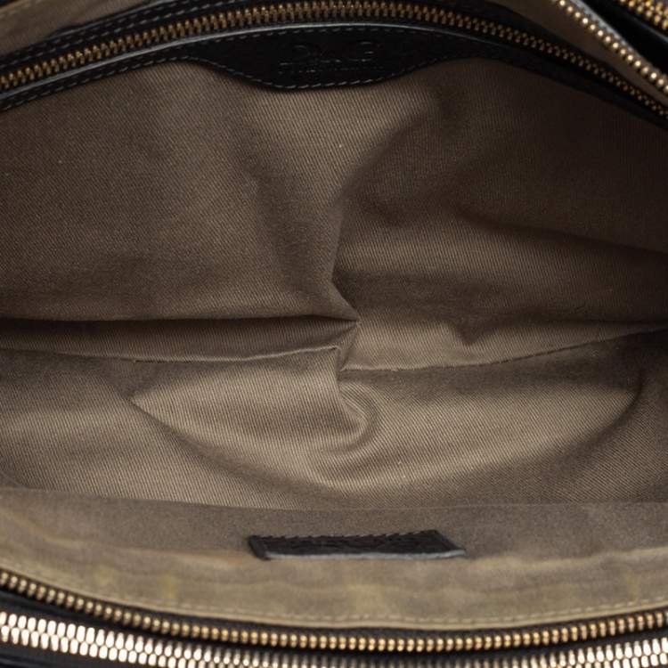 Pre Owned D&G Black Leather Lily Twist Satchel 