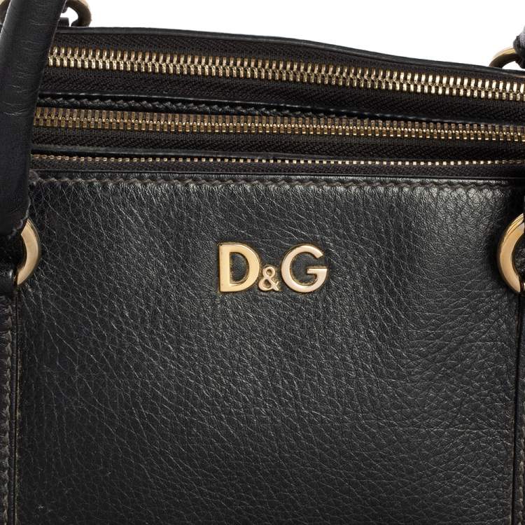 Pre Owned D&G Black Leather Lily Twist Satchel 