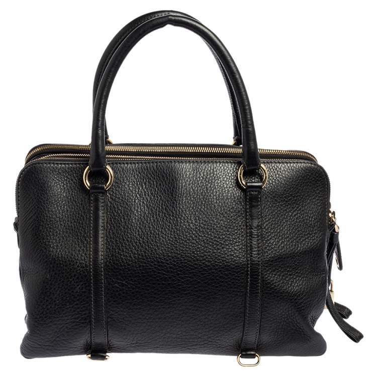 Pre Owned D&G Black Leather Lily Twist Satchel 