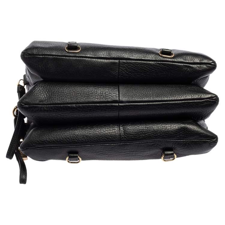 Pre Owned D&G Black Leather Lily Twist Satchel 