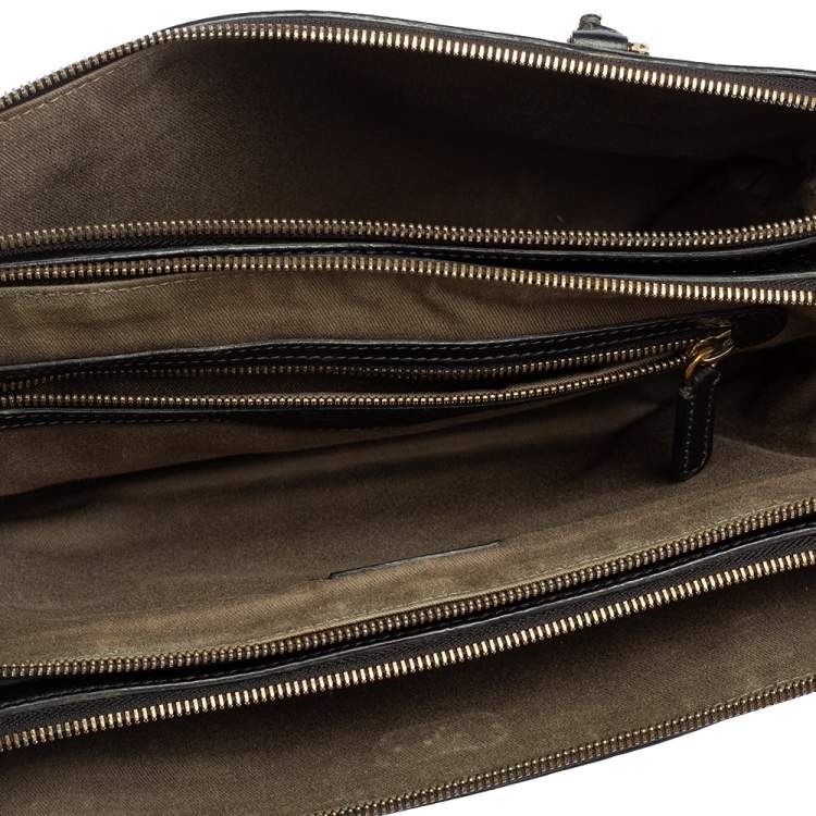 Pre Owned D&G Black Leather Lily Twist Satchel 