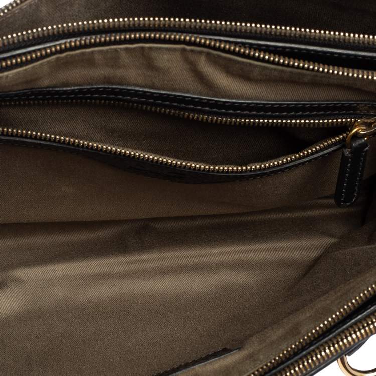 Pre Owned D&G Black Leather Lily Twist Satchel 