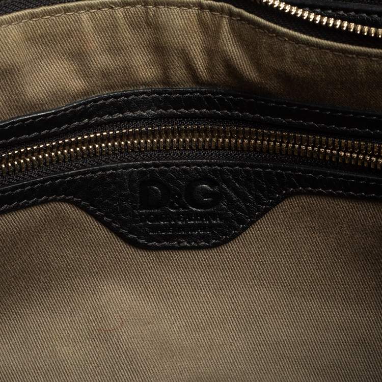 Pre Owned D&G Black Leather Lily Twist Satchel 
