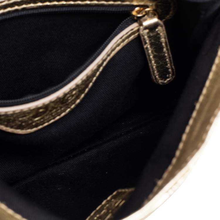 Pre Owned D&G Gold Leather Miss Karen Clutch