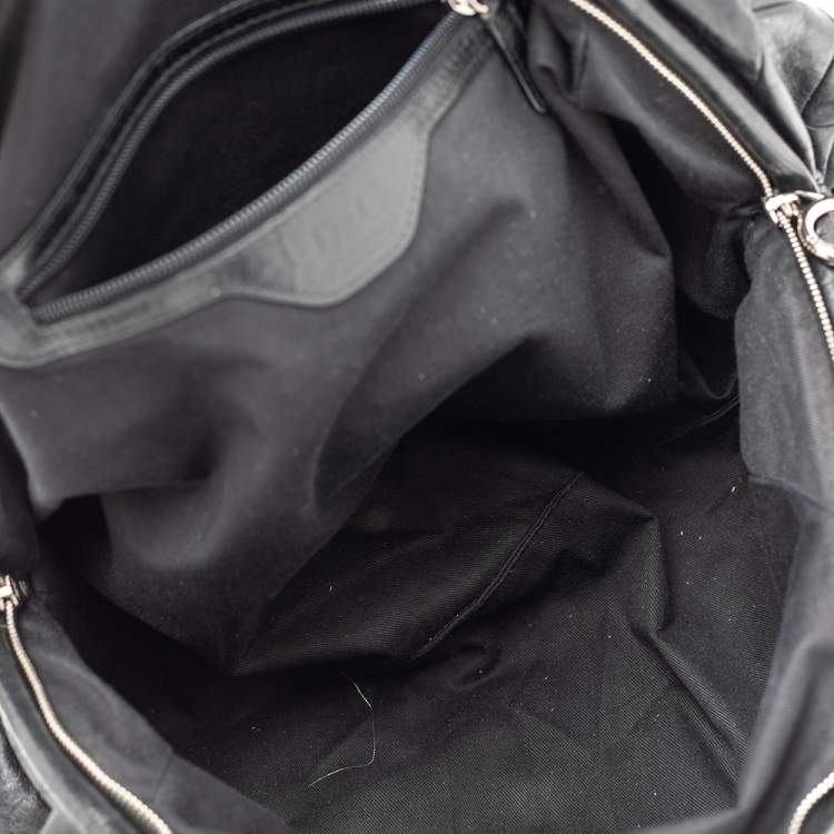 Pre Owned D&G Black Woven Leather Miss Diana Hobo