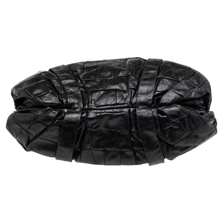 Pre Owned D&G Black Woven Leather Miss Diana Hobo