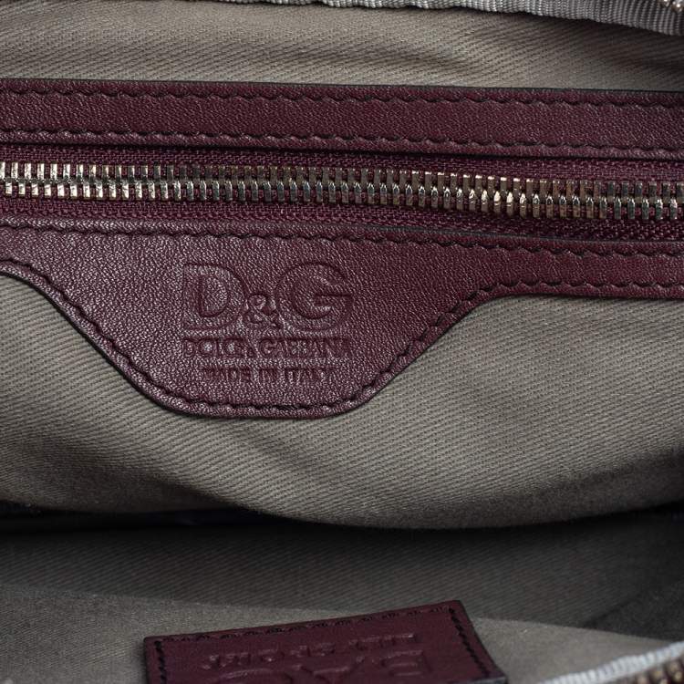 Pre Owned D&G Burgundy Quilted Leather Lily Sport Crossbody Bag