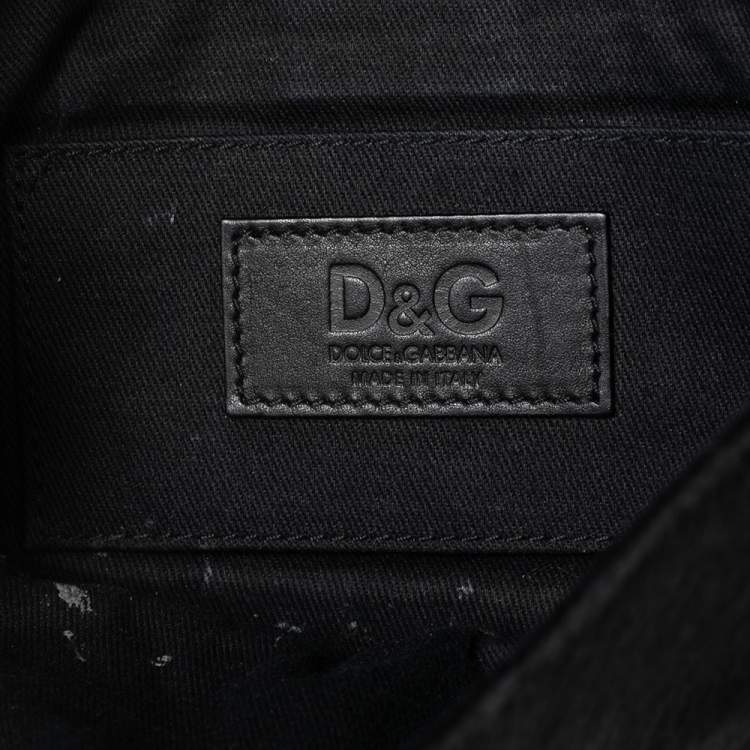 مملوكة مسبقًا D&G Black Calf Hair And Leather Bubbles Chain Clutch