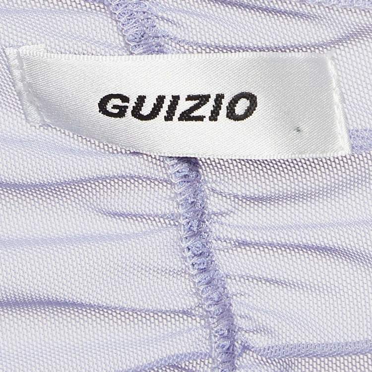 Pre Owned Danielle Guizio Purple Mesh Ruched Mini Dress L