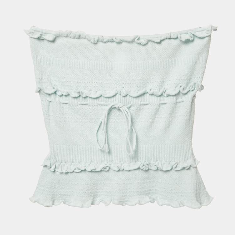 مملوكة مسبقًا Danielle Guizio Blue Knit Tube Top M