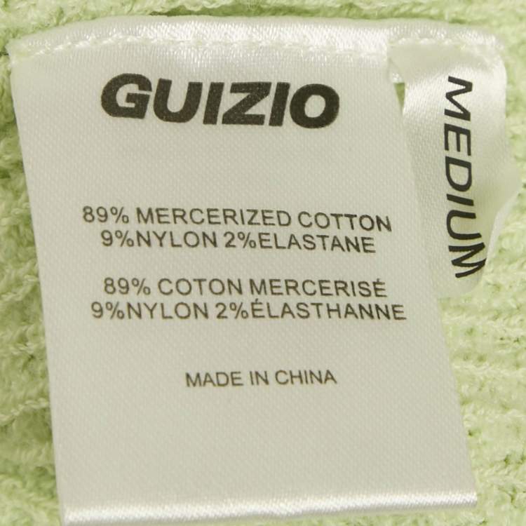 Pre Owned Guizio Green Ruffle Knit Tie Top M