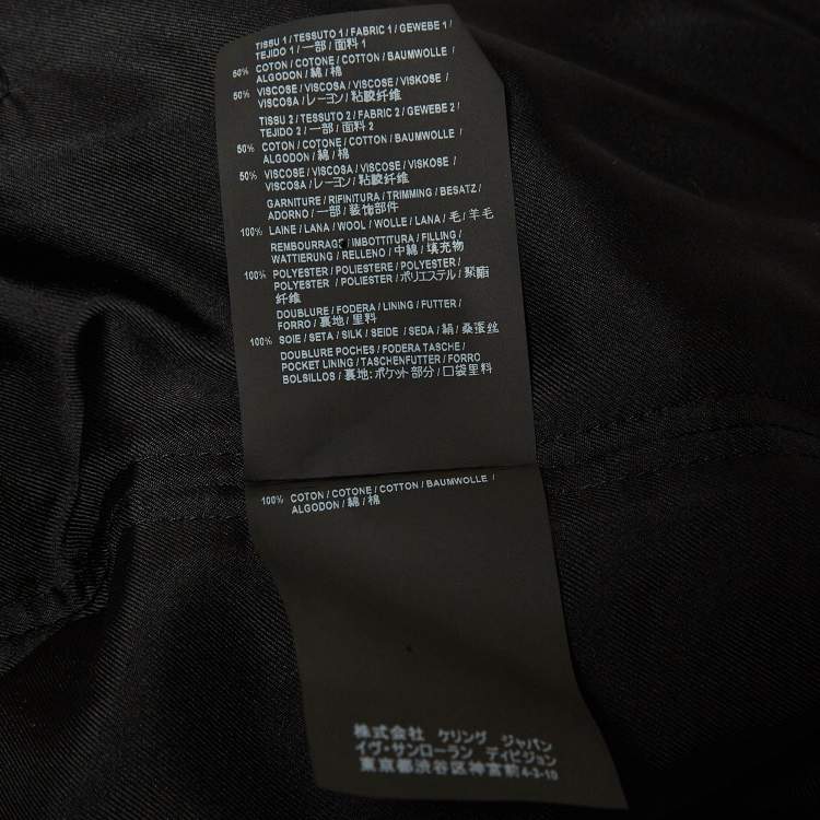 Pre Owned Saint Laurent Black Cotton Blend Rainbow Stripe Bomber Jacket M