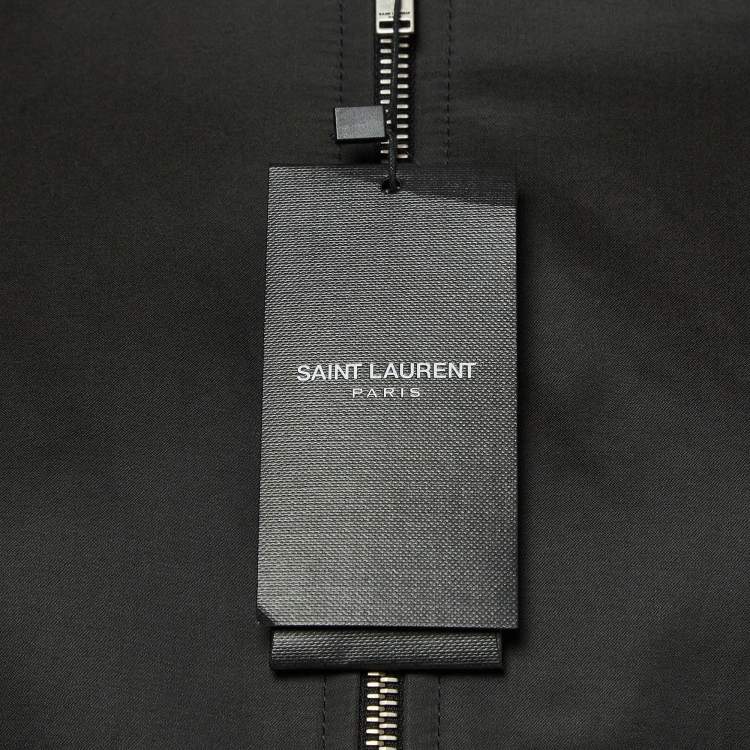Pre Owned Saint Laurent Black Cotton Blend Rainbow Stripe Bomber Jacket M