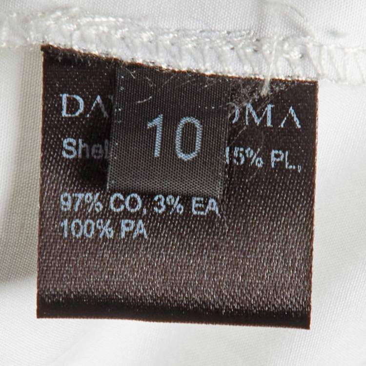 Pre Owned David Koma White Cotton Tulle Paneled Skater Dress M