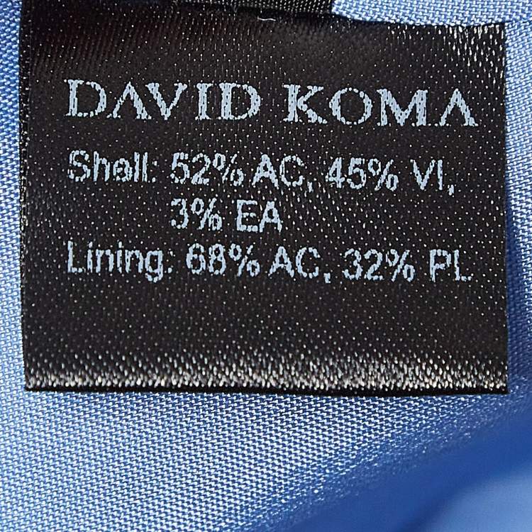 Pre Owned David Koma Blue Embellished Crepe Skirt & Top Set S