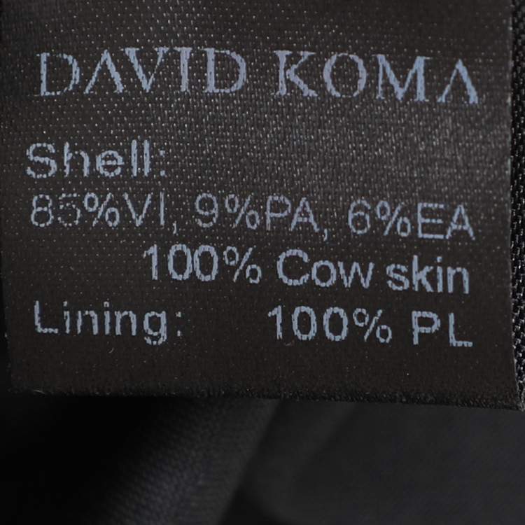 Pre Owned David Koma Black/Beige Stretch Satin Asymmetric Dress L