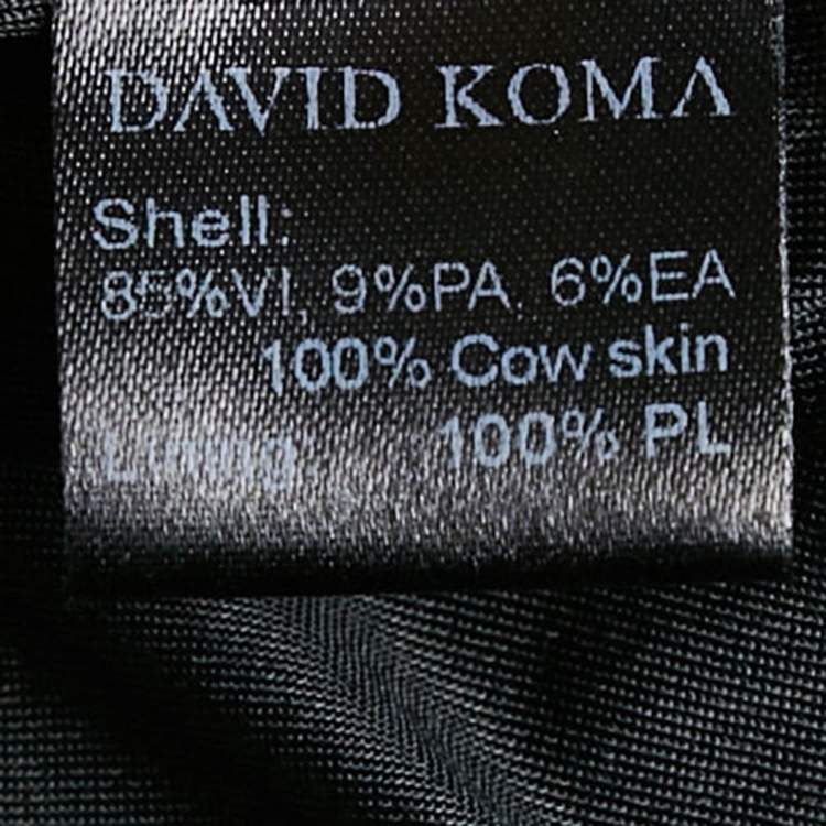 Pre Owned David Koma Black Jersey Panel Detail Leather Trimmed Asymmetric Dress L