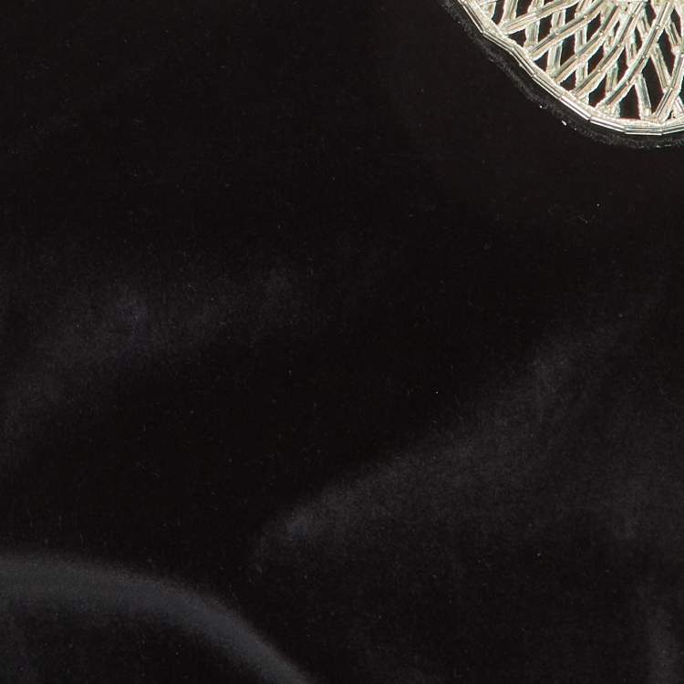 Pre Owned David Koma Black Velvet Embellished Cut-Out Mini Dress S