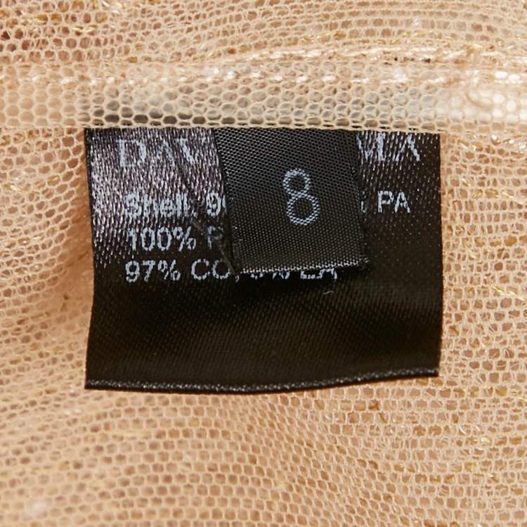 Pre Owned David Koma Beige Sequin Sheer Oversized Shirt S