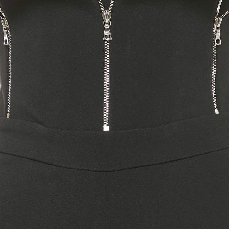 Pre Owned David Koma Black Crepe Zipper Detail Strapless Jumpsuit S