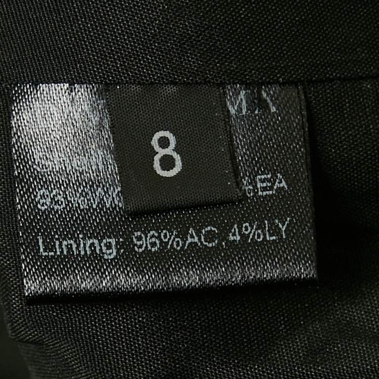 Pre Owned David Koma Black Wool Slit Pencil Skirt S