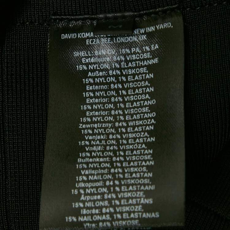 Pre Owned David Koma Black Mesh Trim Knit Bandage Dress M