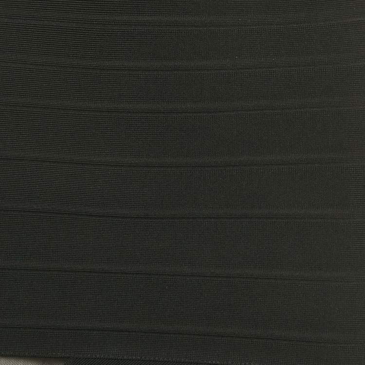 Pre Owned David Koma Black Mesh Trim Knit Bandage Dress M