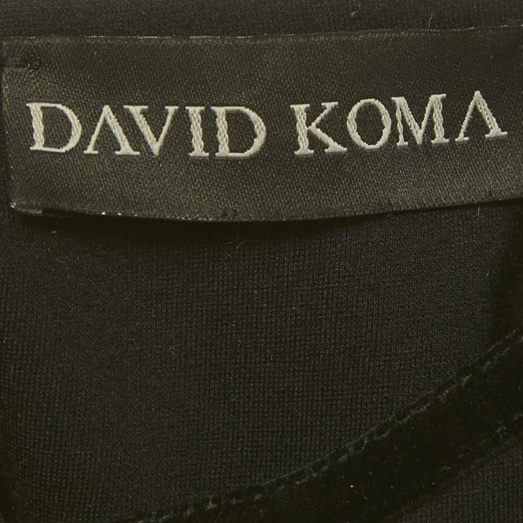 Pre Owned David Koma Black Crystal Jersey Bodycon M