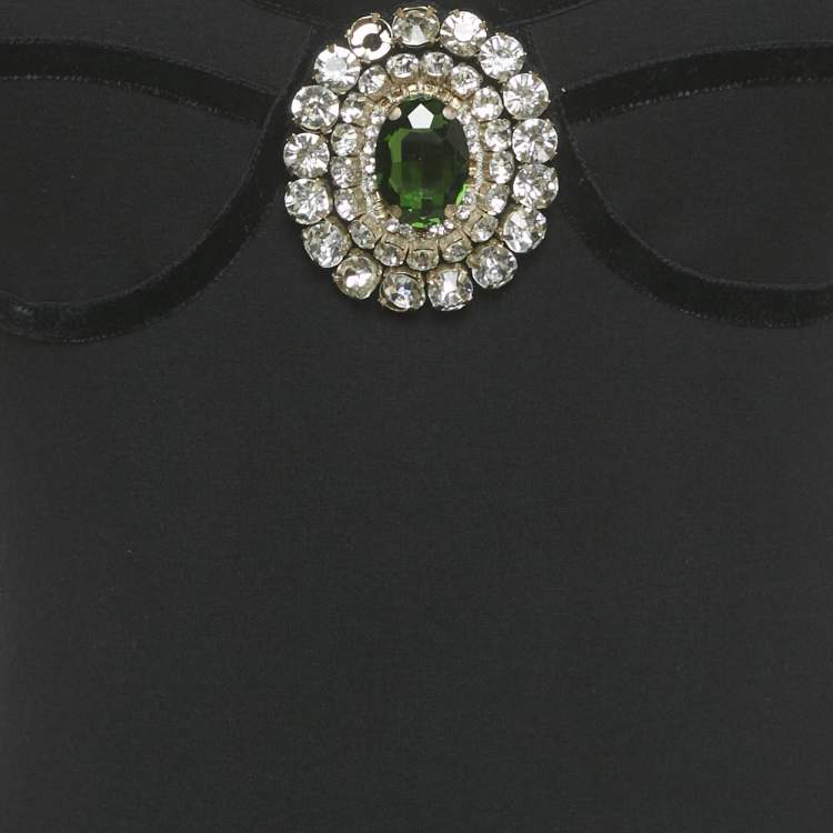 Pre Owned David Koma Black Crystal Jersey Bodycon M