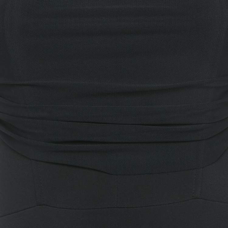 Pre Owned David Koma Black Crepe Embellished Neck Dress S