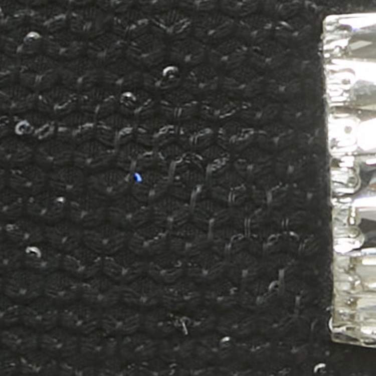 Pre Owned David Koma Black Sequin Tweed Bralette and Mini Skirt Set S