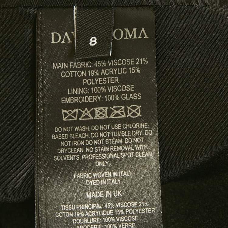 Pre Owned David Koma Black Sequin Tweed Bralette and Mini Skirt Set S