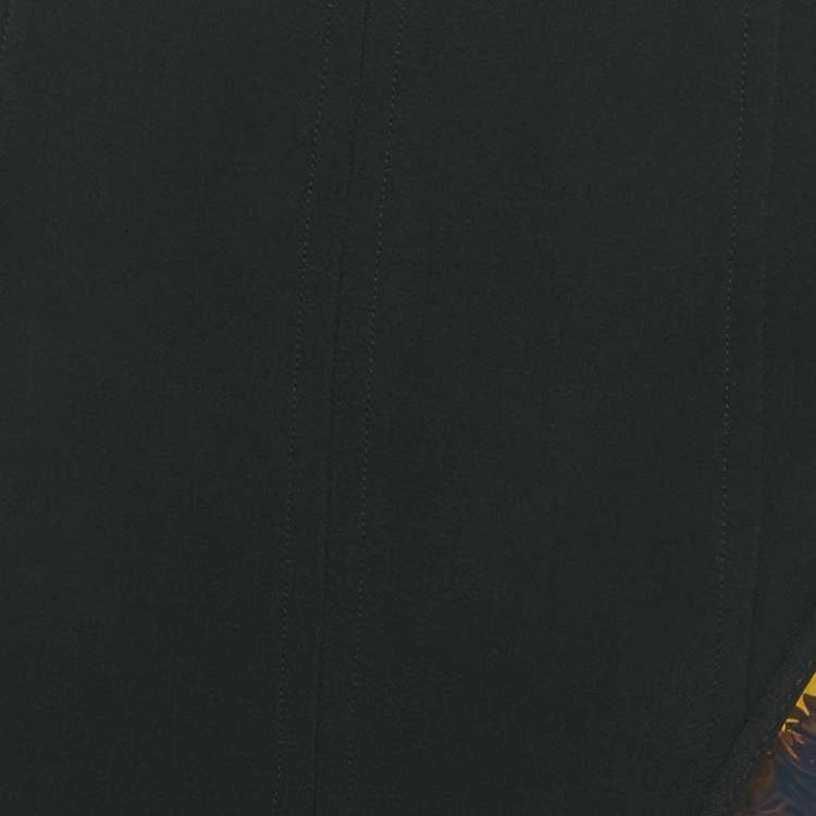 Pre Owned David Koma Black Hologram Vinyl Trim Crepe Set S