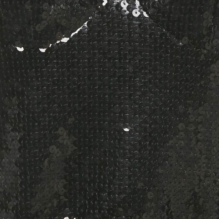 Pre Owned David Koma Black Sequin Mini Dress XS