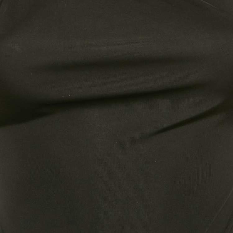 Pre Owned David Koma Black Crystal Buckle Jersey Cut-Out Bodysuit XS