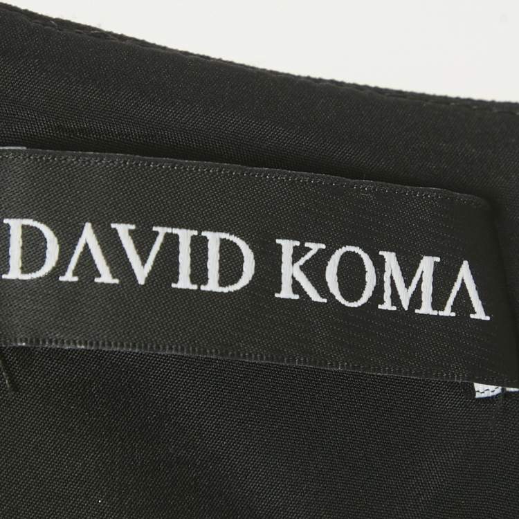 Pre Owned David Koma Black Crystal Embellished Crepe Mini Dress S