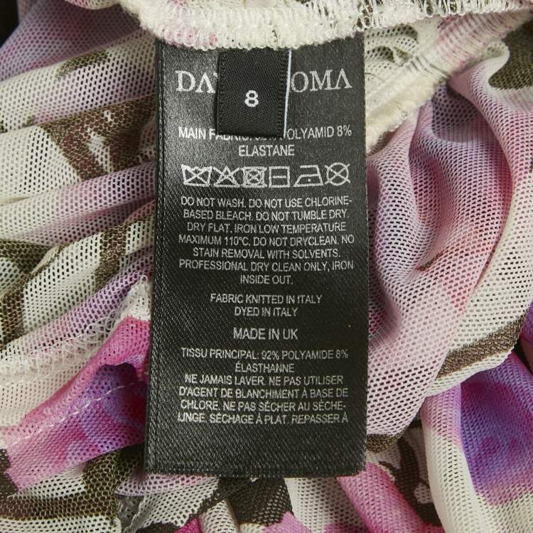 Pre Owned David Koma Multicolour Floral Print Jersey Ruched Mini Dress S