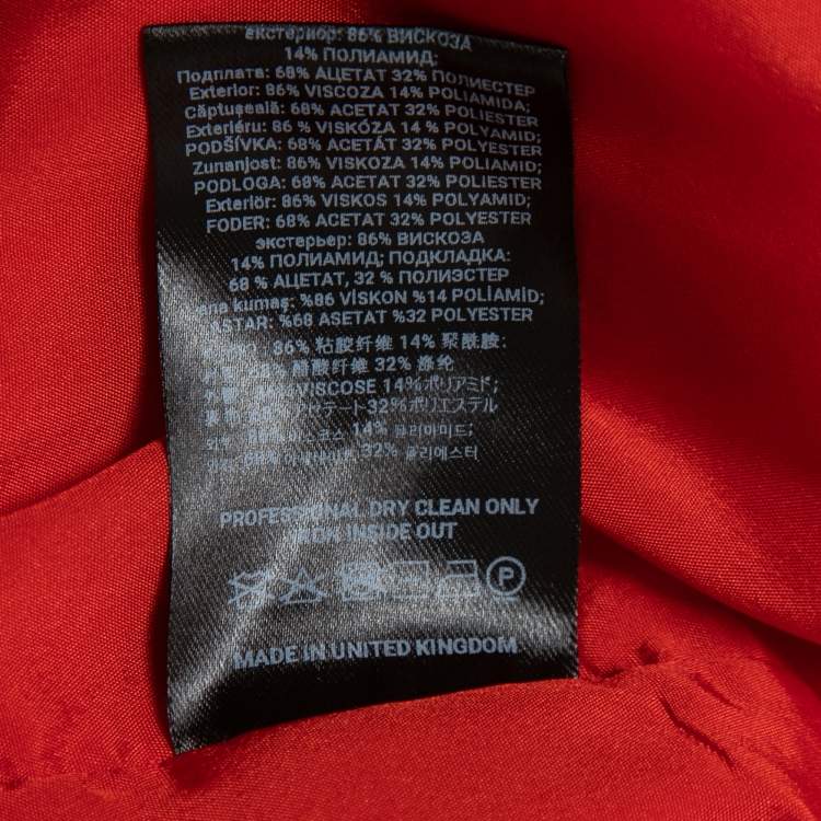 Pre Owned David Koma Red Taffeta Strapless Ruched Asymmetrical Mini Dress M