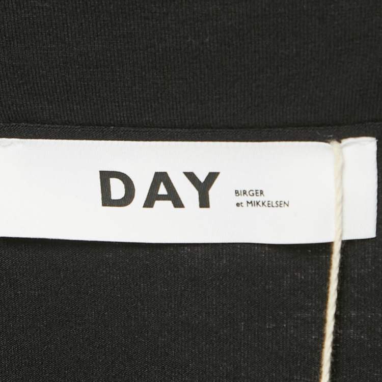 Pre Owned Day Birger et Mikkelsen Black Wrap Jersey Cilian Midi Dress S