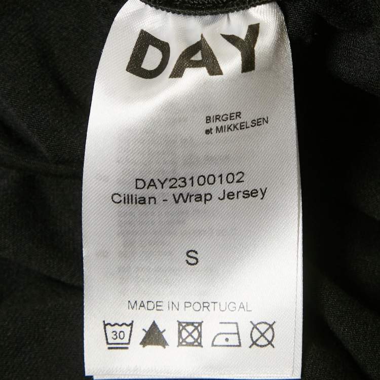 Pre Owned Day Birger et Mikkelsen Black Wrap Jersey Cilian Midi Dress S