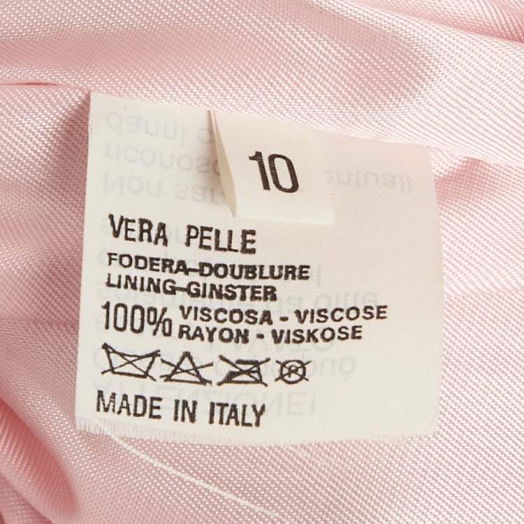 Pre Owned Deanna Pink Real Fur Belted Jacket S/M