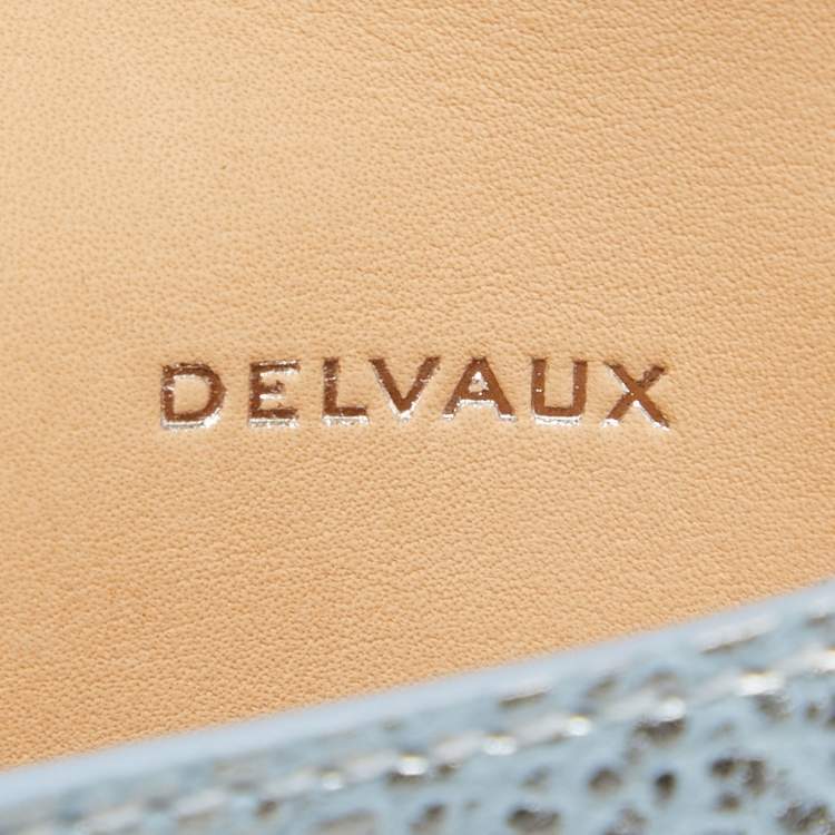 Pre Owned Delvaux Blue/Silver Leather Brilliant Bag Charm