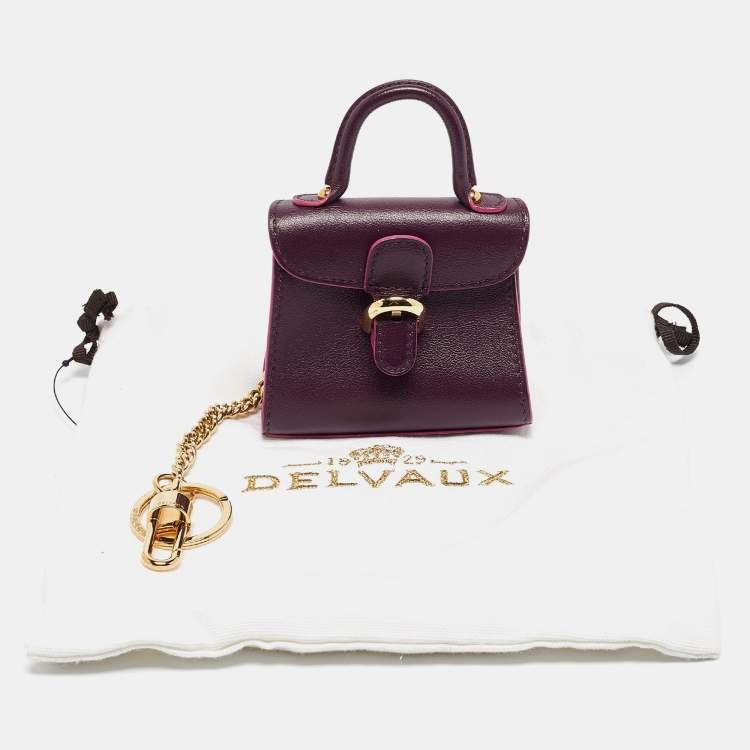 Pre Owned Delvaux Purple Leather Brillant Bag Charm