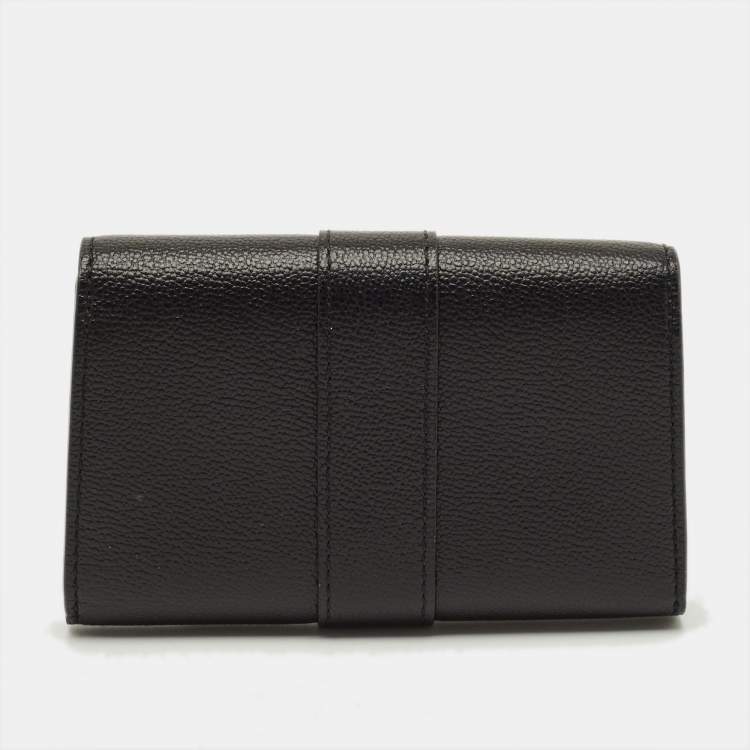 Pre Owned Delvaux Brilliant Black Leather Card Holder