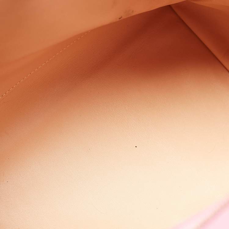 Pre Owned Delvaux Pink Leather Brilliant Sellier MM Top Handle Bag