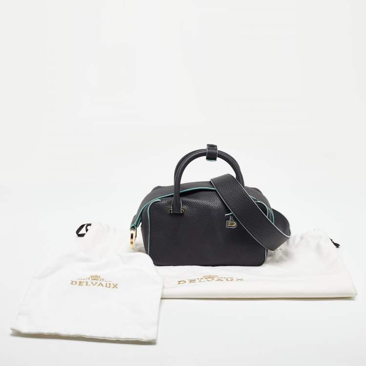 Pre Owned Delvaux Black Leather Mini Cool Box Shoulder Bag