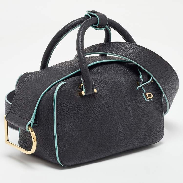 Pre Owned Delvaux Black Leather Mini Cool Box Shoulder Bag
